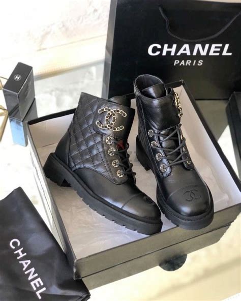 chanel riding boots brown|chanel quilted combat boots.